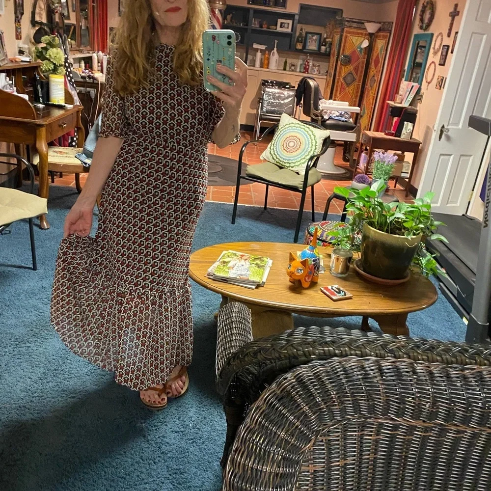 Zara heart print midi dress Sm